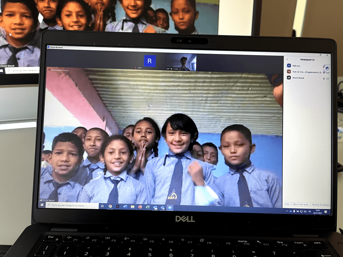 Children connecting with teachers